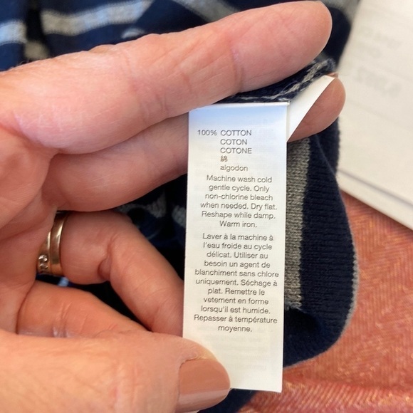 Nwot Mens GAP Navy and Grey Stripe Sweater XXL - Picture 7 of 7